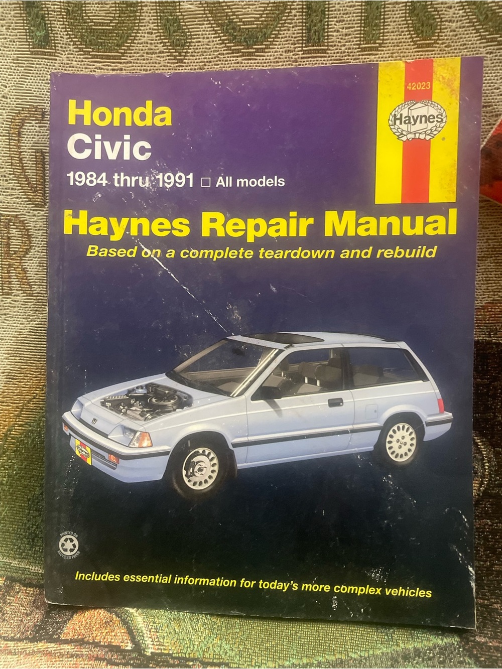 Haynes lHonda Civic 1984-1991 Repair Manual CRX, Wagon 42023